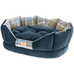 Софа с двусторонней подушкой для кошек и собак мелких и средних пород Charles 60, 56x42x20 см, синяя