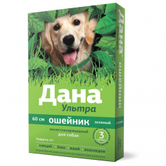 Дана Ультра ошейник инсектоакарицидный для собак, 60 см, зеленый