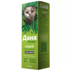 Дана Ультра спрей для кошек всех пород от блох, вшей, клещей, власоедов и комаров, 95 мл