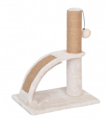 Когтеточка-столбик (35х25х43 см) с игрушкой бубенчиком и массажной щеткой для кошек