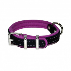 Ошейник для собак мелких пород Фетр, 20-28х1,6 см, черно-фиолетовый