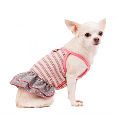 Платье для собак с бантиком XS розовый (девочка)