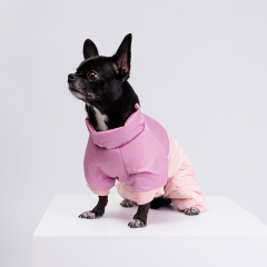 Комбинезон с диагональным замком для собак, XS, розовый (девочка)