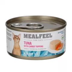 Влажный корм (консервы) для кошек, мусс из тунца с топпингом из моркови, 85 гр.