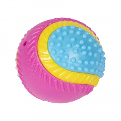 Игрушка-погремушка со вкусом говядины из термопластичной резины для собак Мяч, 8 см