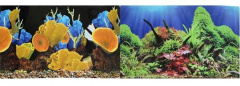 Фон двусторонний для аквариума Морские кораллы и Подводный мир, 30х60 см