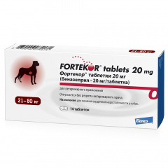 Фортекор Таблетки для собак с сердечной недостаточностью, 20 мг, 14 шт.