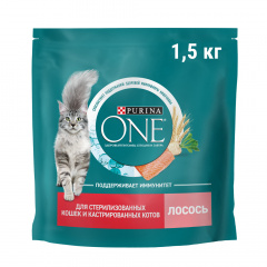 Sterilised Сухой корм для взрослых стерилизованных кошек и кастрированных котов, с лососем и пшеницей, 1,5 кг