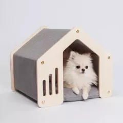 Домик для собак и кошек Лагом, 40х40х36 см, серый