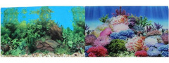 Фон двусторонний для аквариума Коралловый рай и Подводный пейзаж, 50х100 см