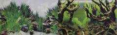 Фон двусторонний для аквариума Мангровая коряга и Подводный рельеф, 30х60 см