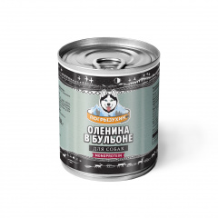 Monoprotein Корм влажный (консервы) для собак, оленина в бульоне, 338 гр.