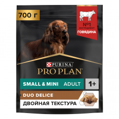 Duo Delice Сухой корм для взрослых собак мелких и карликовых пород, с говядиной, 700 гр.