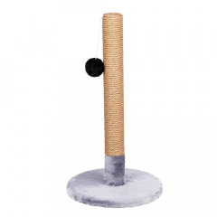 Когтеточка-столбик (высота 60 см) с круглым основанием из джута, серый