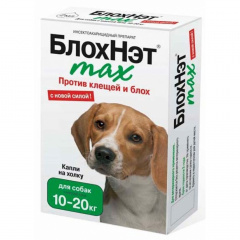 БлохНэт max Инсектоакарицидный препарат для собак весом от 10 до 20 кг, 2 мл