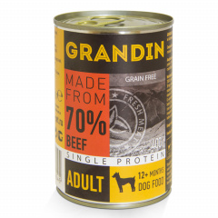 Adult Влажный корм (консервы) для взрослых собак всех пород, с говядиной и льняным маслом, 400 гр.
