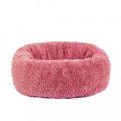 Лежак Пончик для кошек и собак мелких и средних пород, 50 см, розовый