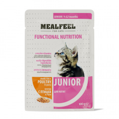 Functional Nutrition Junior Влажный корм (пауч) для котят, с кусочками птицы в соусе, 100 гр.