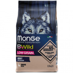 BWild Feed the Instinct Low Grain Сухой корм низкозерновой для взрослых собак всех пород, из мяса гуся, 2,5 кг