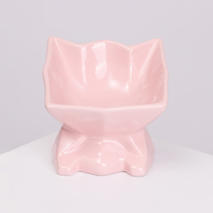 Миска керамическая для кошек и собак Кошечка, 160 мл, 13х11 см, розовая