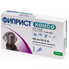 Фиприст Комбо Капли на холку для собак весом 40-60 кг от блох и клещей, 1 пипетка