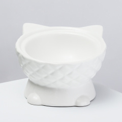 Миска керамическая для кошек Кошечка, 180 мл, 14,5х9,5 см, белая
