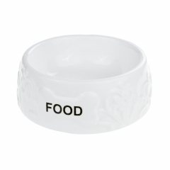 Миска керамическая для собак Food, 220 мл, диаметр 15 см, белая