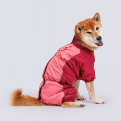 Комбинезон теплый для собак, 47x38x56 см, розово-бордовый (девочка)