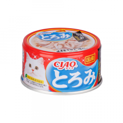 Влажный корм (консервы) для кошек, куриное филе и тунец кацуо с мальками ширасу в бульоне, 80 гр.