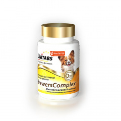Витаминно-минеральный комплекс с пивными дрожжами для кожи и шерсти мелких собак, 100 таблеток