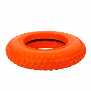 Игрушка для собак Шинка Мега диаметр 35 см оранжевая, для собак средних и крупных пород (снаряд, пуллер)