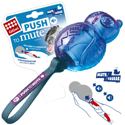 Игрушка для собак Push to Mute Сова с отключаемой пищалкой 15 см