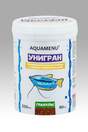 Унигран корм для мелких и средних аквариумных рыб гранулы 250мл