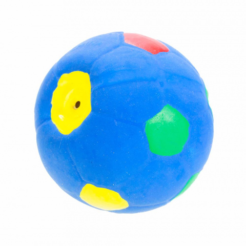 Игрушка для собак Мяч футбольный, латекс, синий 8 см