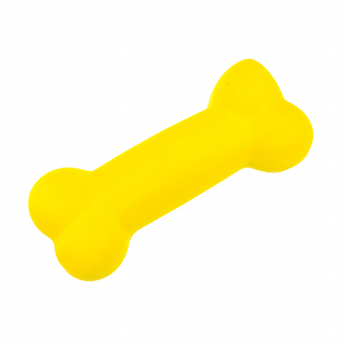 Игрушка для собак Косточка, латекс, желтая, 11 см