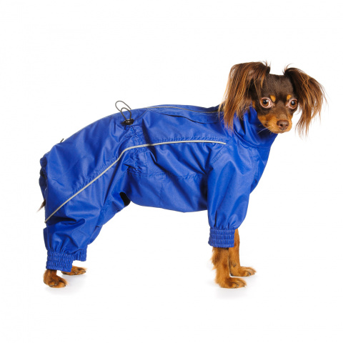 Дождевик с мембраной и резиновой молнией для собак Ши-тцу XL синий (мальчик)