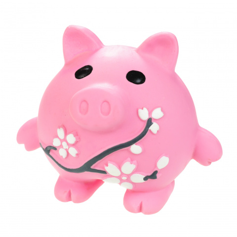 Игрушка для собак Свинка с цветами, латекс, 7,5 см
