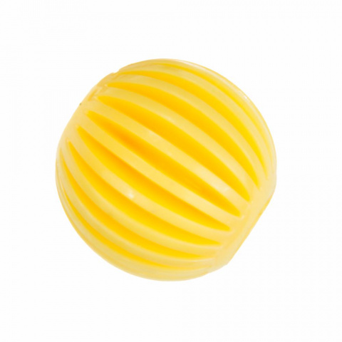 Игрушка для собак Мяч с отверстием для лакомства, желтый, 5,5 см
