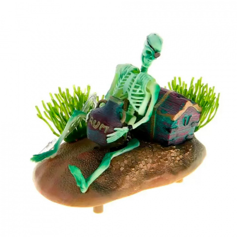 Распылитель для аквариума Скелет с кувшином декоративный движущийся