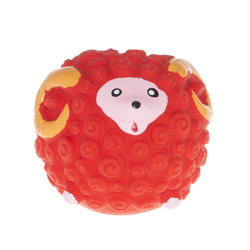 Игрушка для собак Мяч-барашек красный латекс 7 см