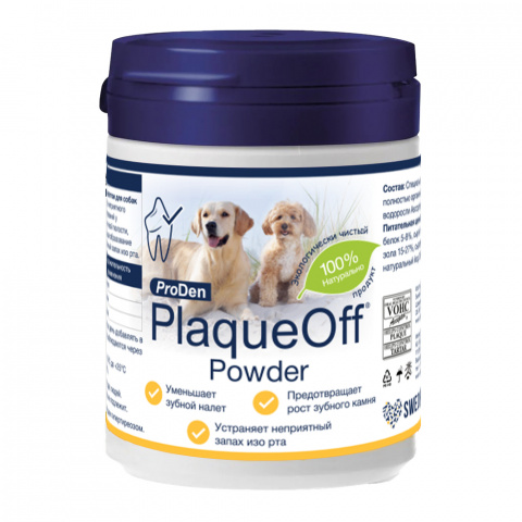 PlaqueOff Powder Средство для профилактики зубного камня у собак и кошек, 40 гр.