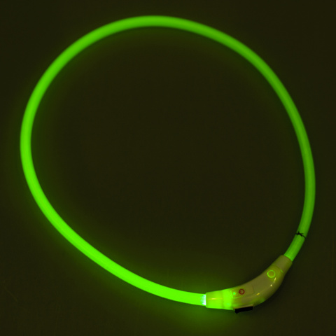 Ошейник для собак средних пород светящийся USB зарядка зеленый 0,8x50 см 2
