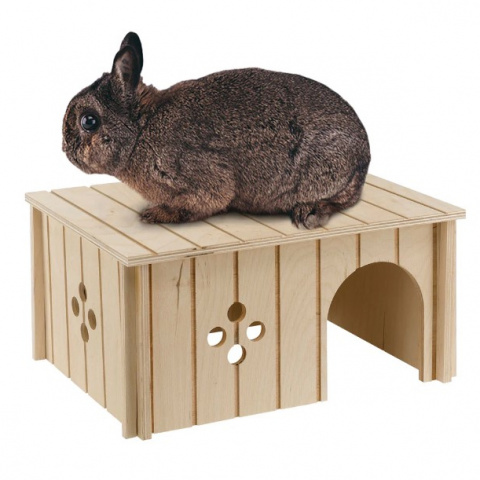 Дом деревянный для кроликов Sin 4646, 33x23,6x16 см 1