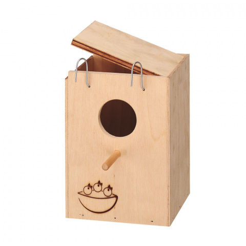 Домик деревянный Нидо для птиц, смайл, 130х120х170 мм