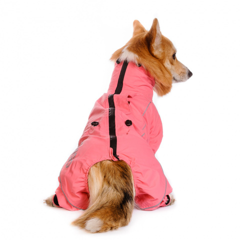 Дождевик с мембраной и резиновой молнией для собак Пудель карликовый XL розовый (девочка) 1