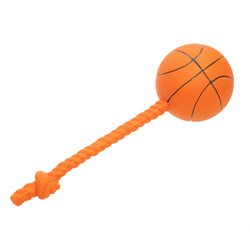 Игрушка для собак Мяч баскетбольный на веревке, латекс, 33 см