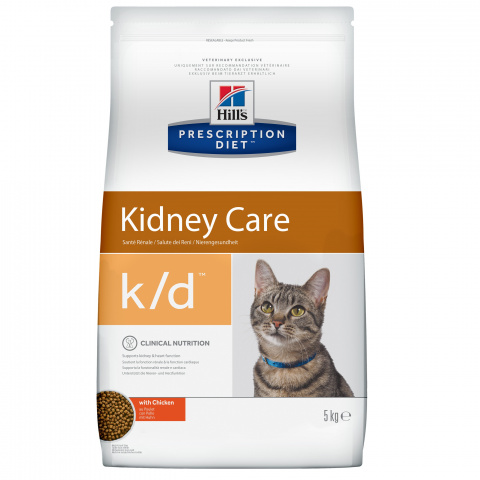 Prescription Diet k/d Kidney Care Сухой диетический корм для кошек с хронической болезнью почек, с курицей, 5 кг