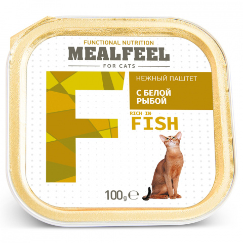 Functional Nutrition Влажный корм (ламистер) для кошек, нежный паштет с белой рыбой, 100 гр.