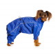Превью Дождевик с мембраной и резиновой молнией для собак Такса средняя 2XL синий (девочка)