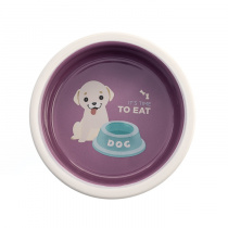 Миска для собак с рисунком Собака фиолетовая керамика